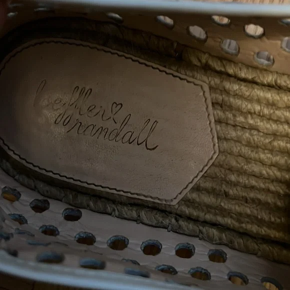 Loeffler Randall white & black perforated cap-toe flat espadrilles. Size 7.5 - Picture 2 of 5